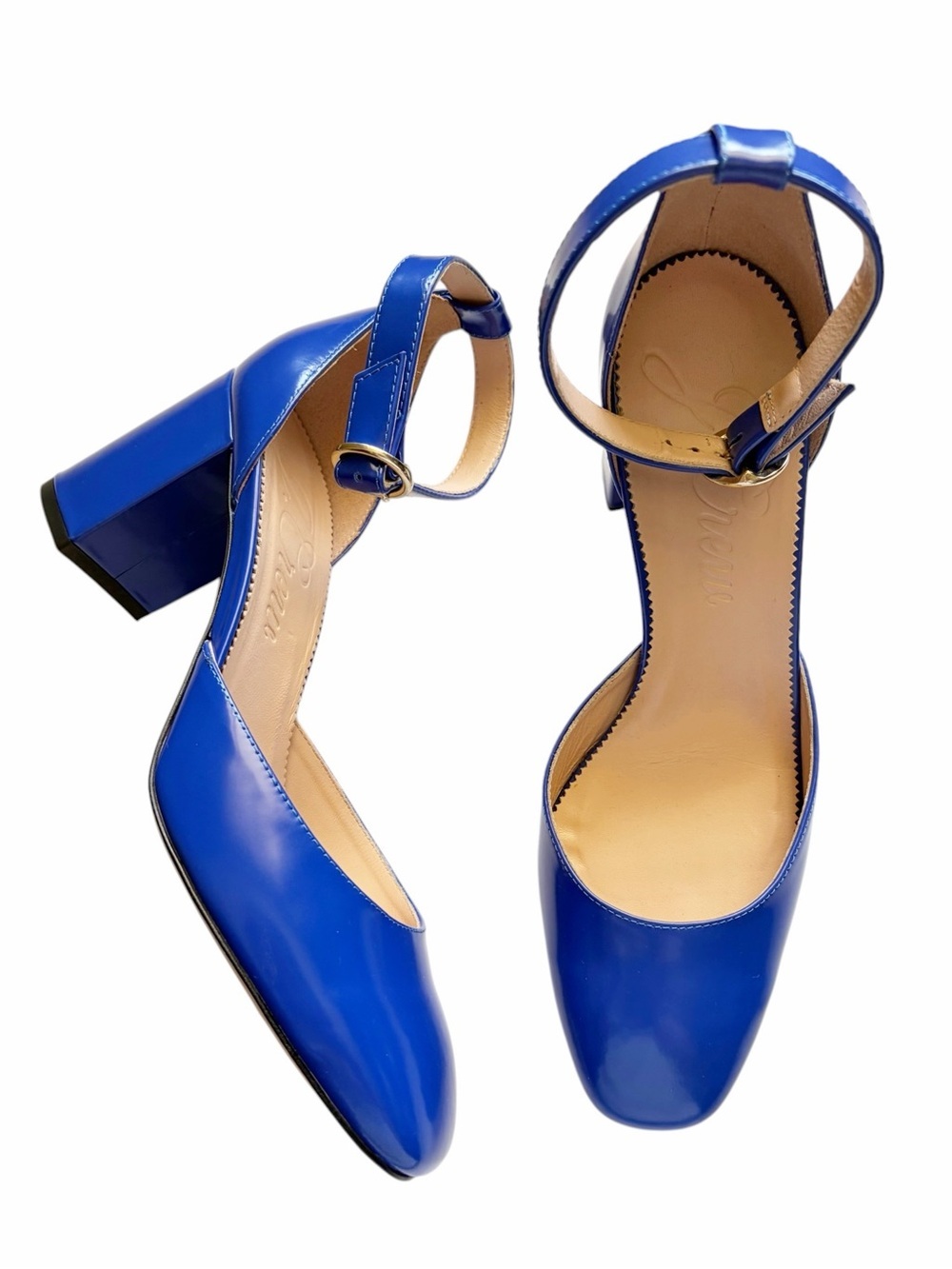 J.Crew Maisie Leather Ankle Strap Heels size 8.5 Made in Italy